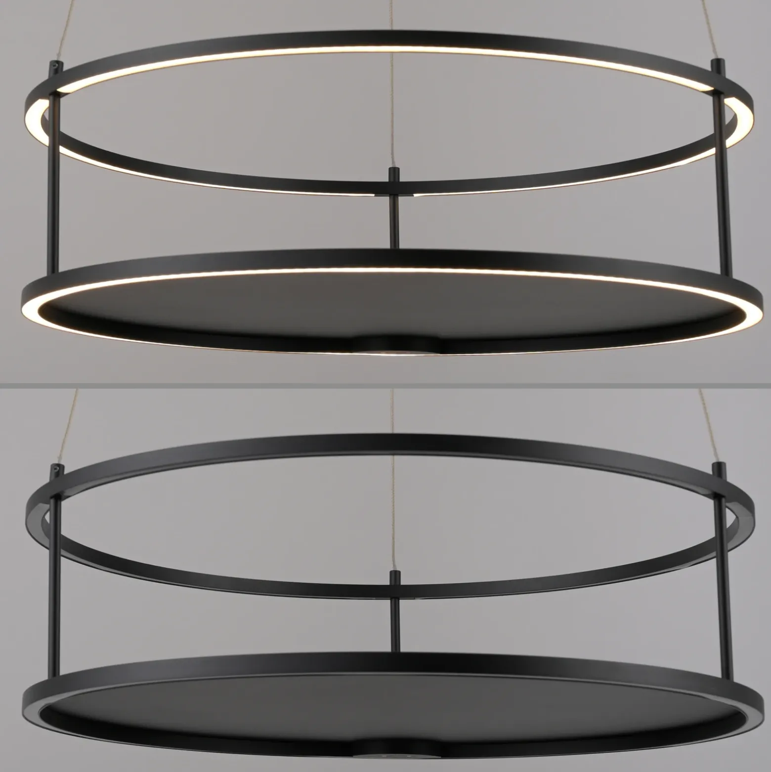 Lámpara colgante LED Conni de Paul Neuhaus, negra, Ø 50 cm