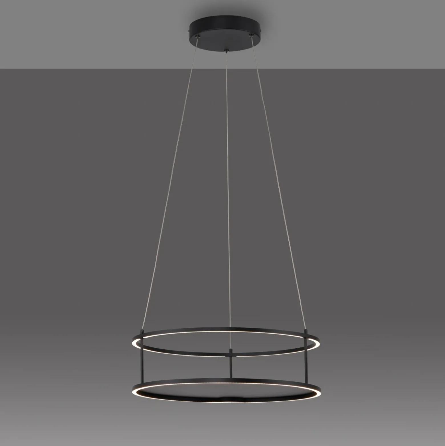 Lámpara colgante LED Conni de Paul Neuhaus, negra, Ø 50 cm