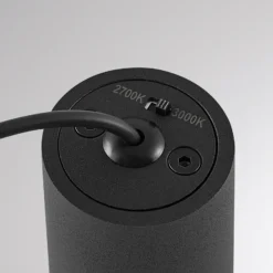Lámpara colgante LED con riel LORA III, negra, Ø 36 cm, 40°, CCT, trifásica