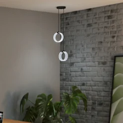 Lámpara colgante LED Decor Circle de OSRAM, 2 luces, CCT, negro