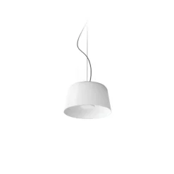 Lámpara colgante LED Delfi_P, blanca, Ø 35 cm, metal