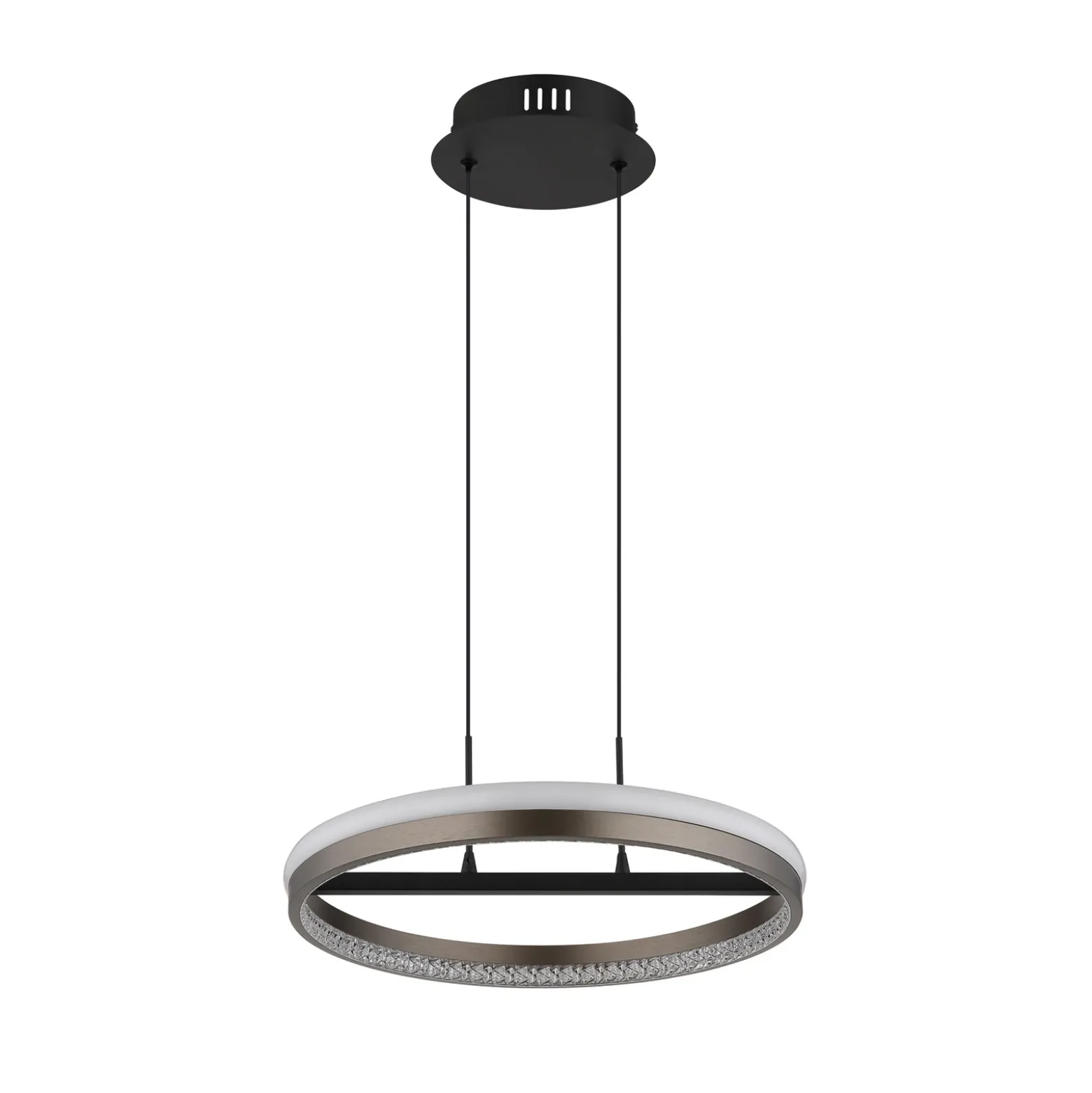 Lámpara colgante LED Della, Ø 40 cm, gris oscuro, metal