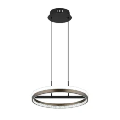 Lámpara colgante LED Della, Ø 40 cm, gris oscuro, metal