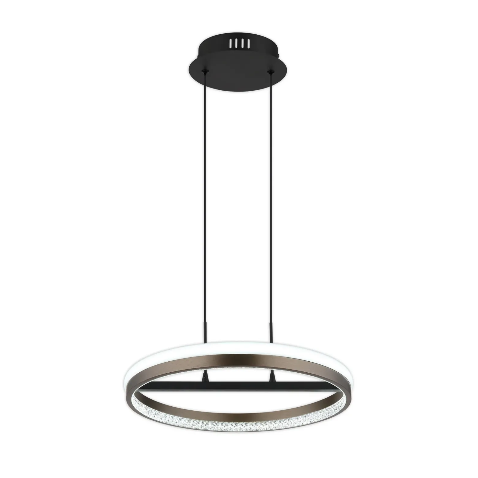 Lámpara colgante LED Della, Ø 40 cm, gris oscuro, metal