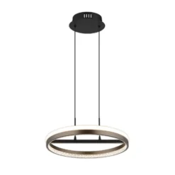 Lámpara colgante LED Della, Ø 40 cm, gris oscuro, metal