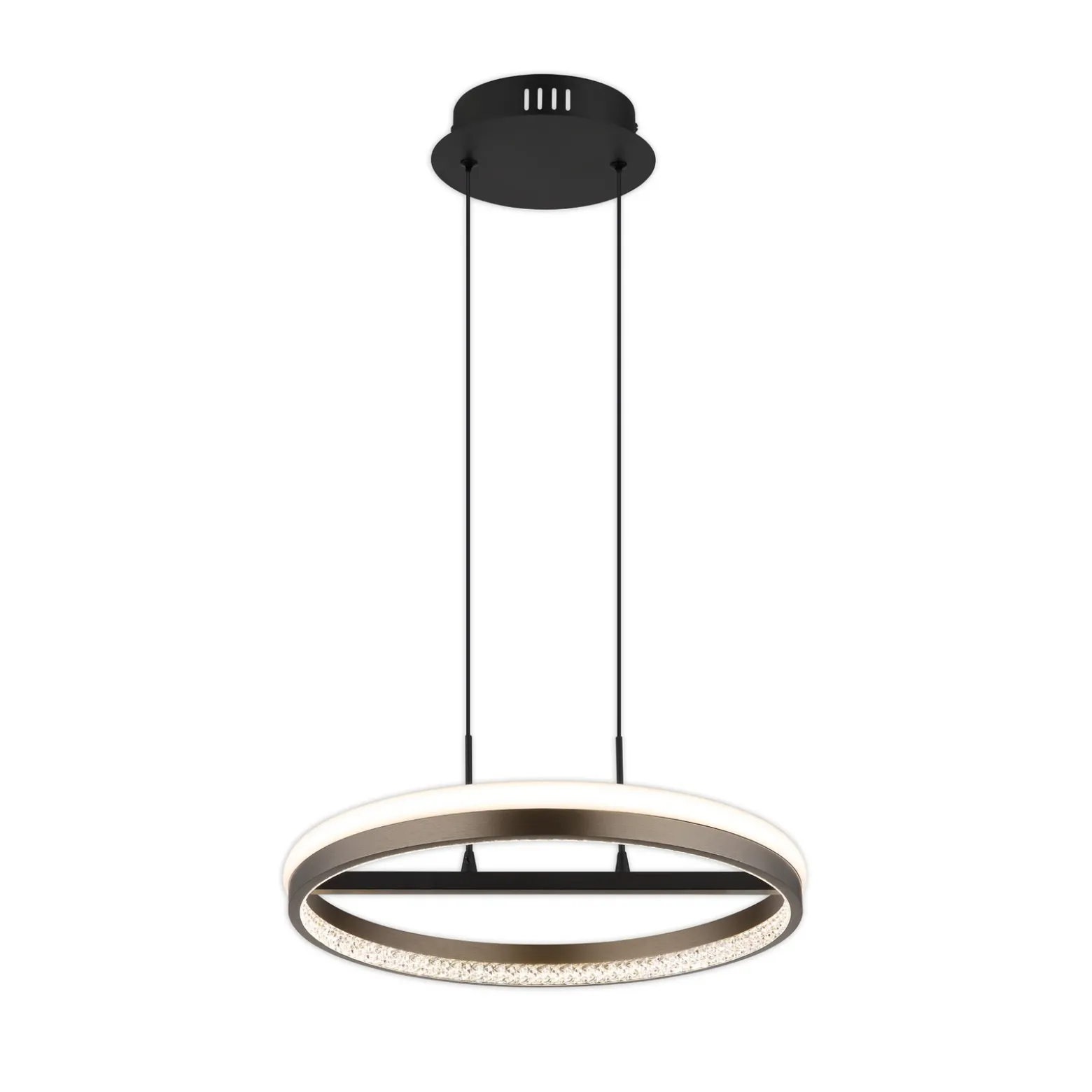 Lámpara colgante LED Della, Ø 40 cm, gris oscuro, metal