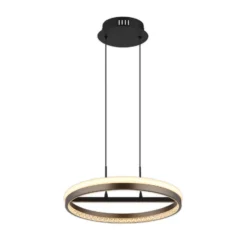 Lámpara colgante LED Della, Ø 40 cm, gris oscuro, metal
