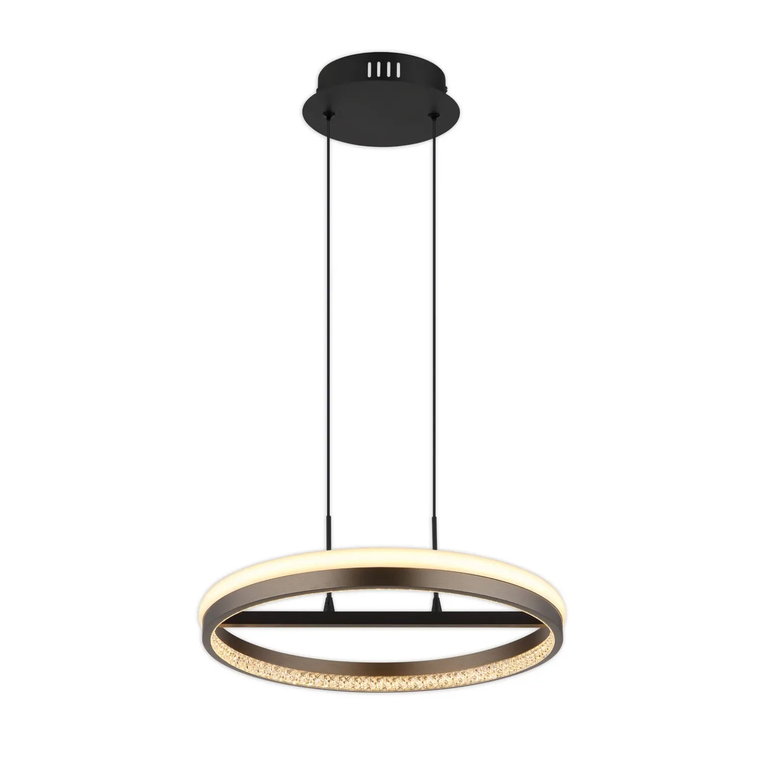 Lámpara colgante LED Della, Ø 40 cm, gris oscuro, metal