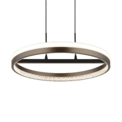 Lámpara colgante LED Della, Ø 40 cm, gris oscuro, metal