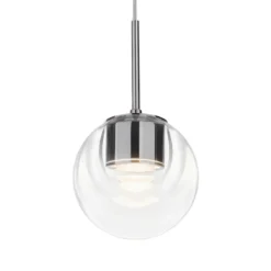 Lámpara colgante LED Dew de kdln, color cromado, 1 luz, Ø 11 cm