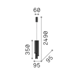 Lámpara colgante LED Dorica de IDEAL LUX, latón, Ø 9 cm, metal, 3 luces