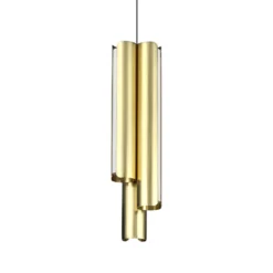Lámpara colgante LED Dorica de IDEAL LUX, latón, Ø 9 cm, metal, 3 luces