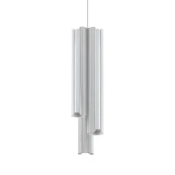 Lámpara colgante LED Dorica de IDEAL LUX, blanca, Ø 9 cm, metal, 3 luces