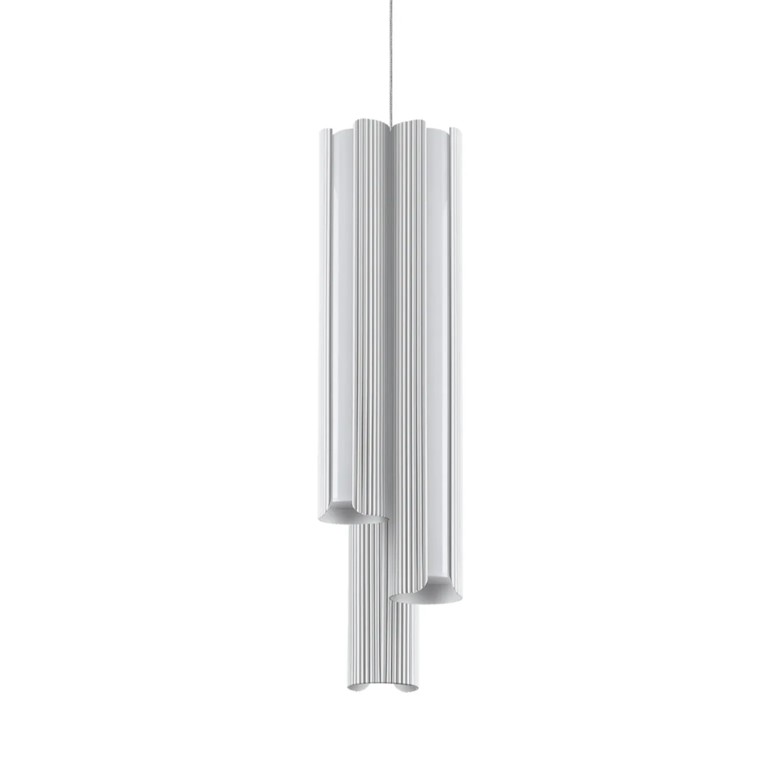 Lámpara colgante LED Dorica de IDEAL LUX, blanca, Ø 9 cm, metal, 3 luces