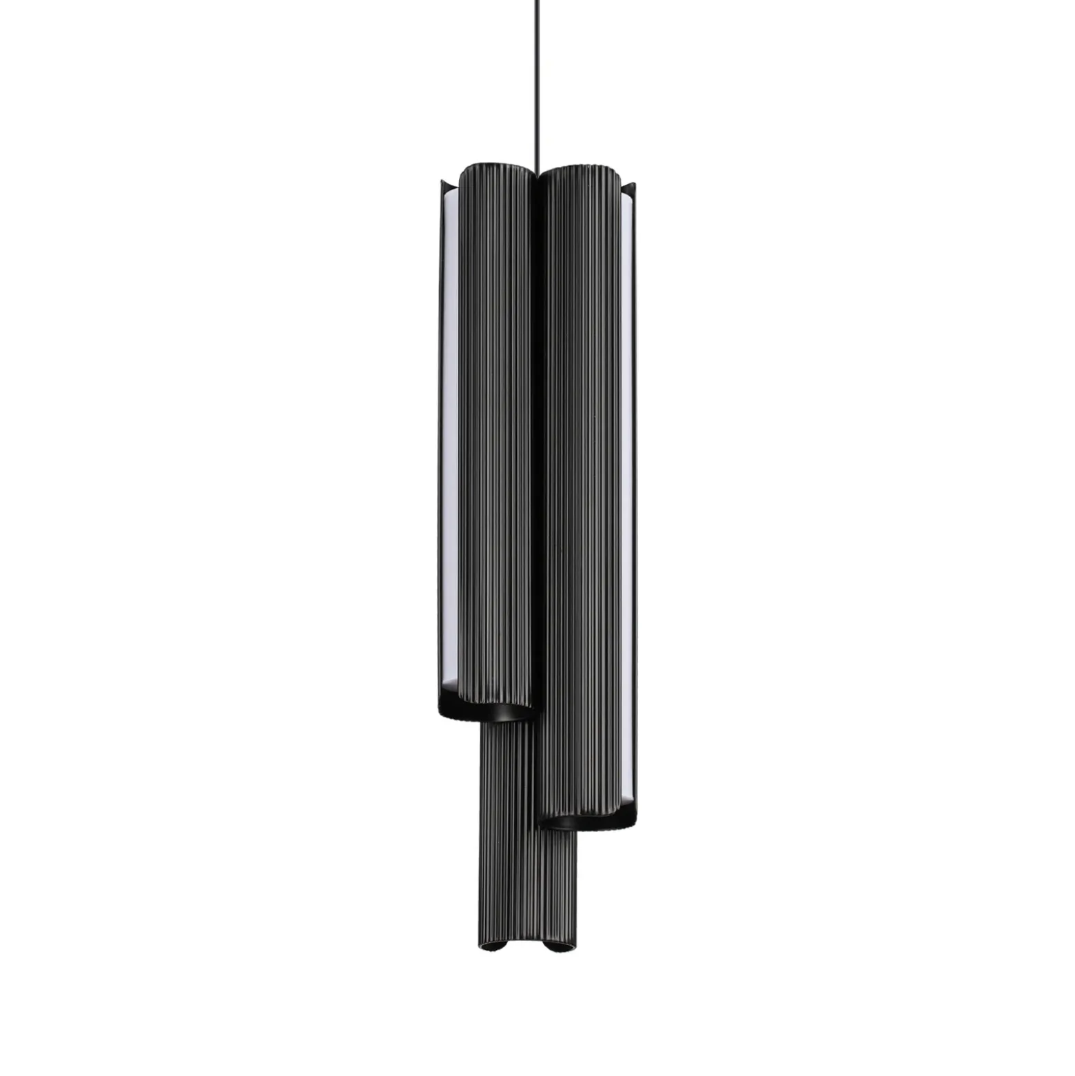 Lámpara colgante LED Dorica de IDEAL LUX, negra, Ø 9 cm, metal, 3 luces