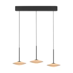 Lámpara colgante LED Elipsa de Paul Neuhaus, 3 luces, blanco/negro