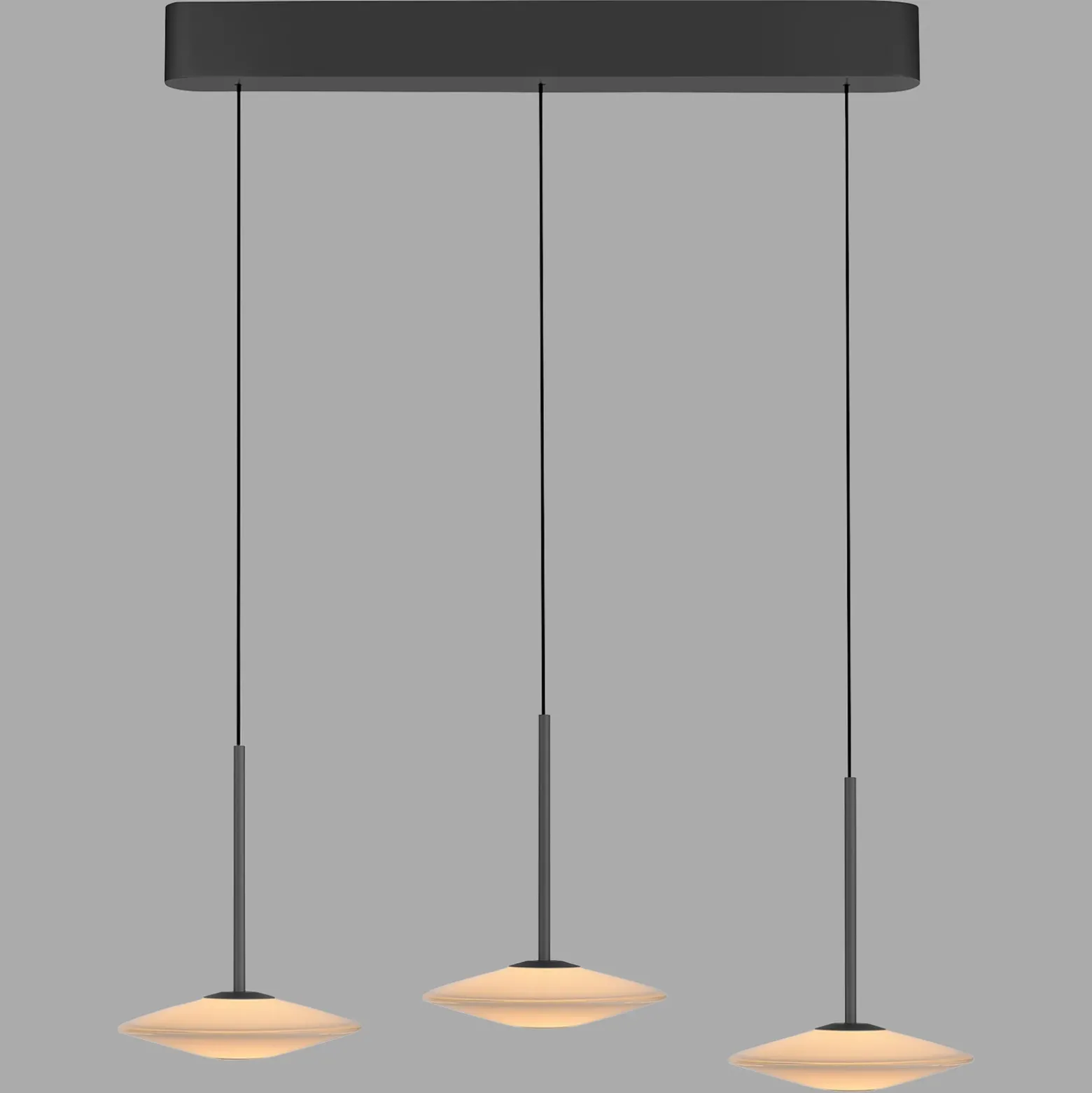 Lámpara colgante LED Elipsa de Paul Neuhaus, 3 luces, blanco/negro
