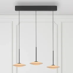 Lámpara colgante LED Elipsa de Paul Neuhaus, 3 luces, blanco/negro