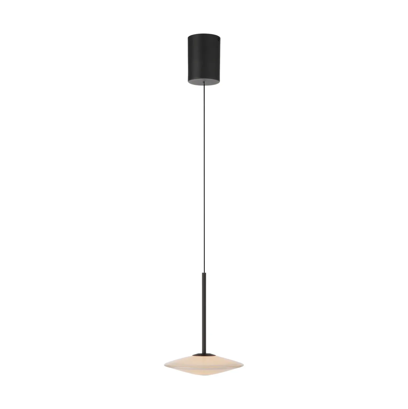 Lámpara colgante LED Elipsa de Paul Neuhaus, 1 luz, blanco/negro
