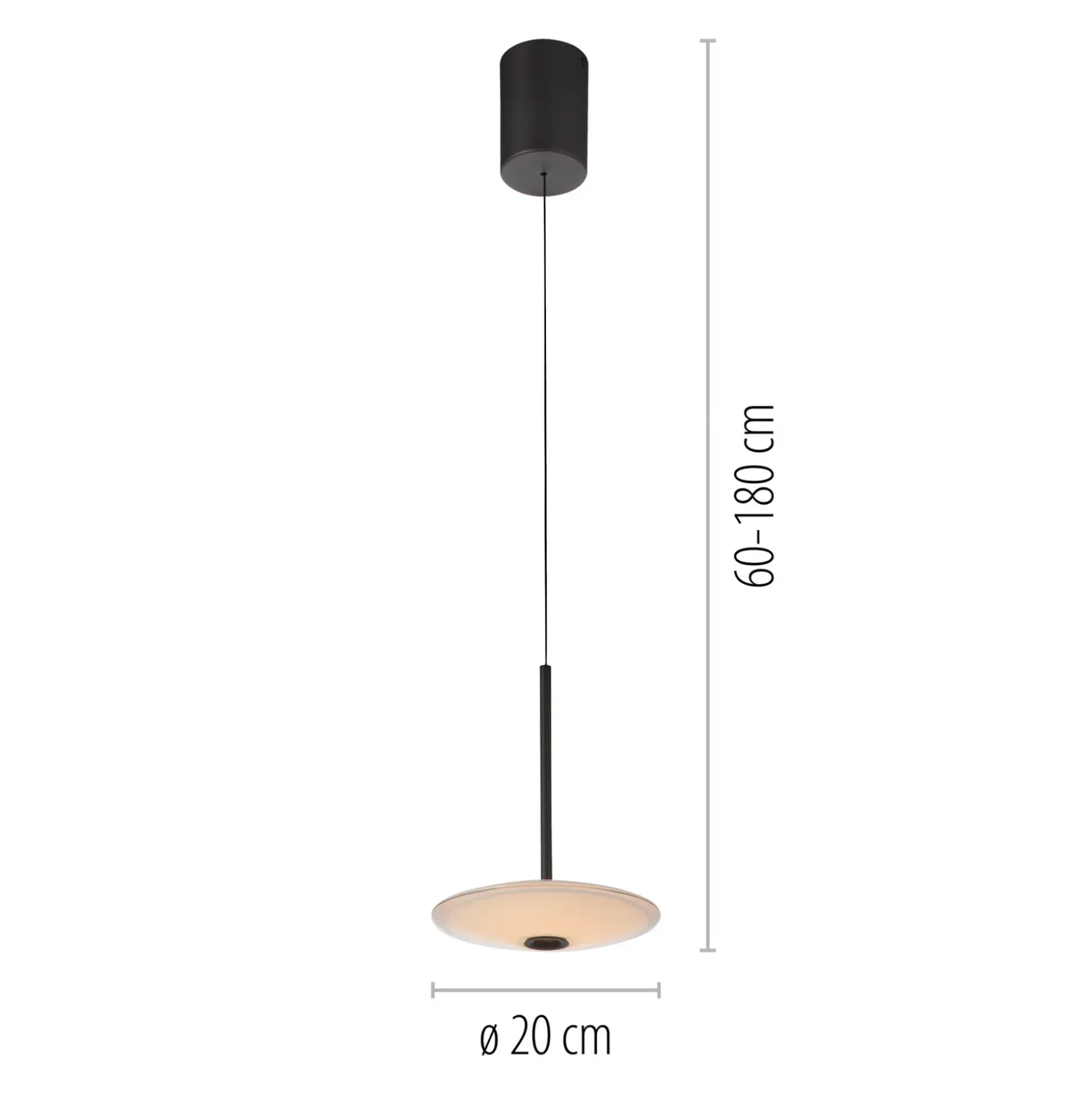 Lámpara colgante LED Elipsa de Paul Neuhaus, 1 luz, blanco/negro