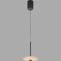 Lámpara colgante LED Elipsa de Paul Neuhaus, 1 luz, blanco/negro