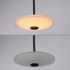 Lámpara colgante LED Elipsa de Paul Neuhaus, 1 luz, blanco/negro