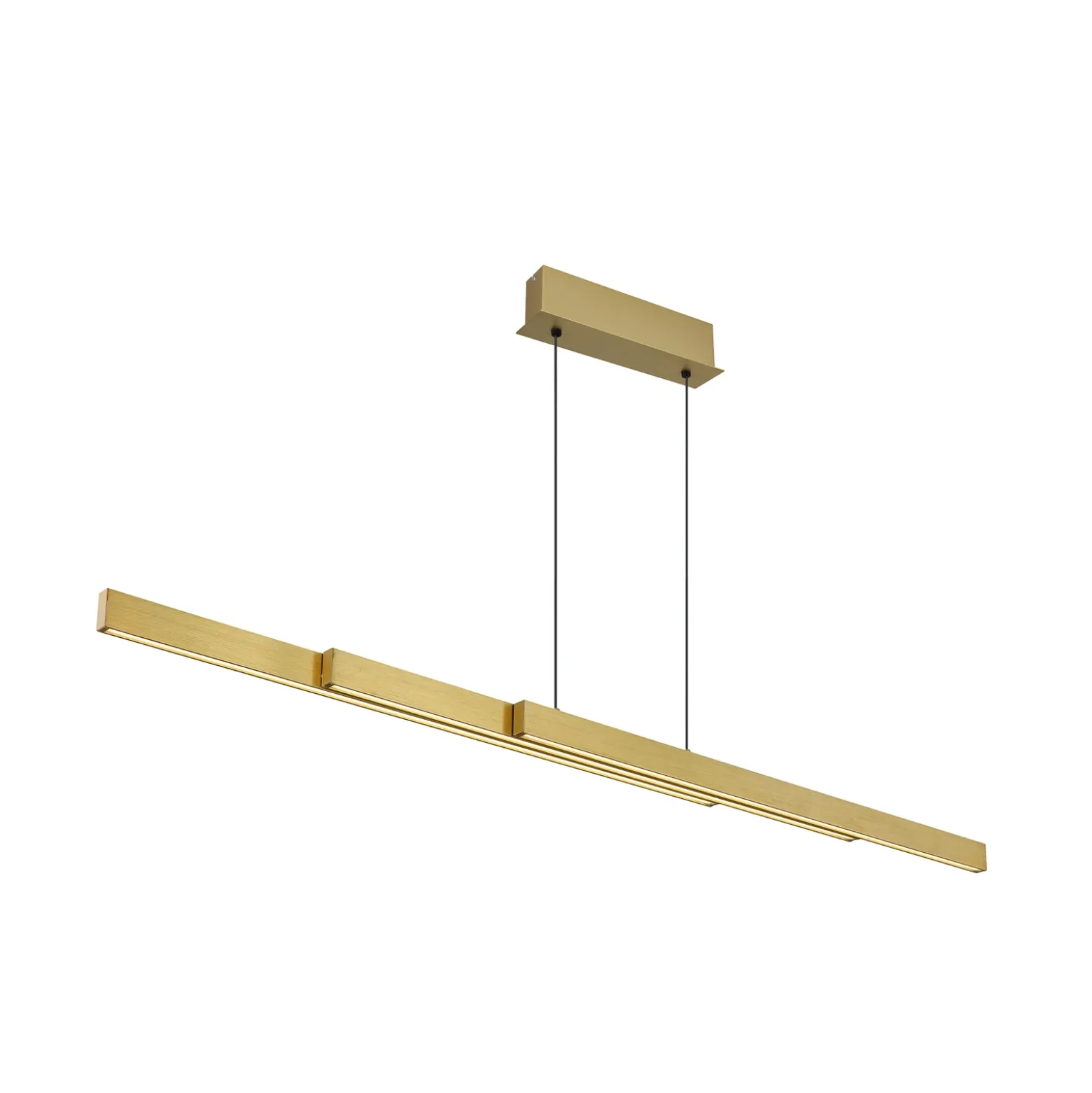 Lámpara colgante LED Ethan, color latón, 150 cm, extensible