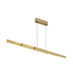 Lámpara colgante LED Ethan, color latón, 150 cm, extensible
