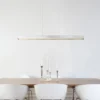 Lámpara colgante LED Ethan, color aluminio, metal, 150 cm, extensible