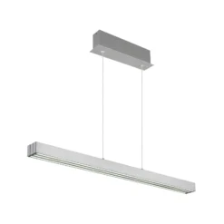 Lámpara colgante LED Ethan, color aluminio, metal, 150 cm, extensible