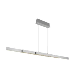 Lámpara colgante LED Ethan, color aluminio, metal, 150 cm, extensible