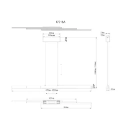 Lámpara colgante LED Ethan, color aluminio, metal, 150 cm, extensible