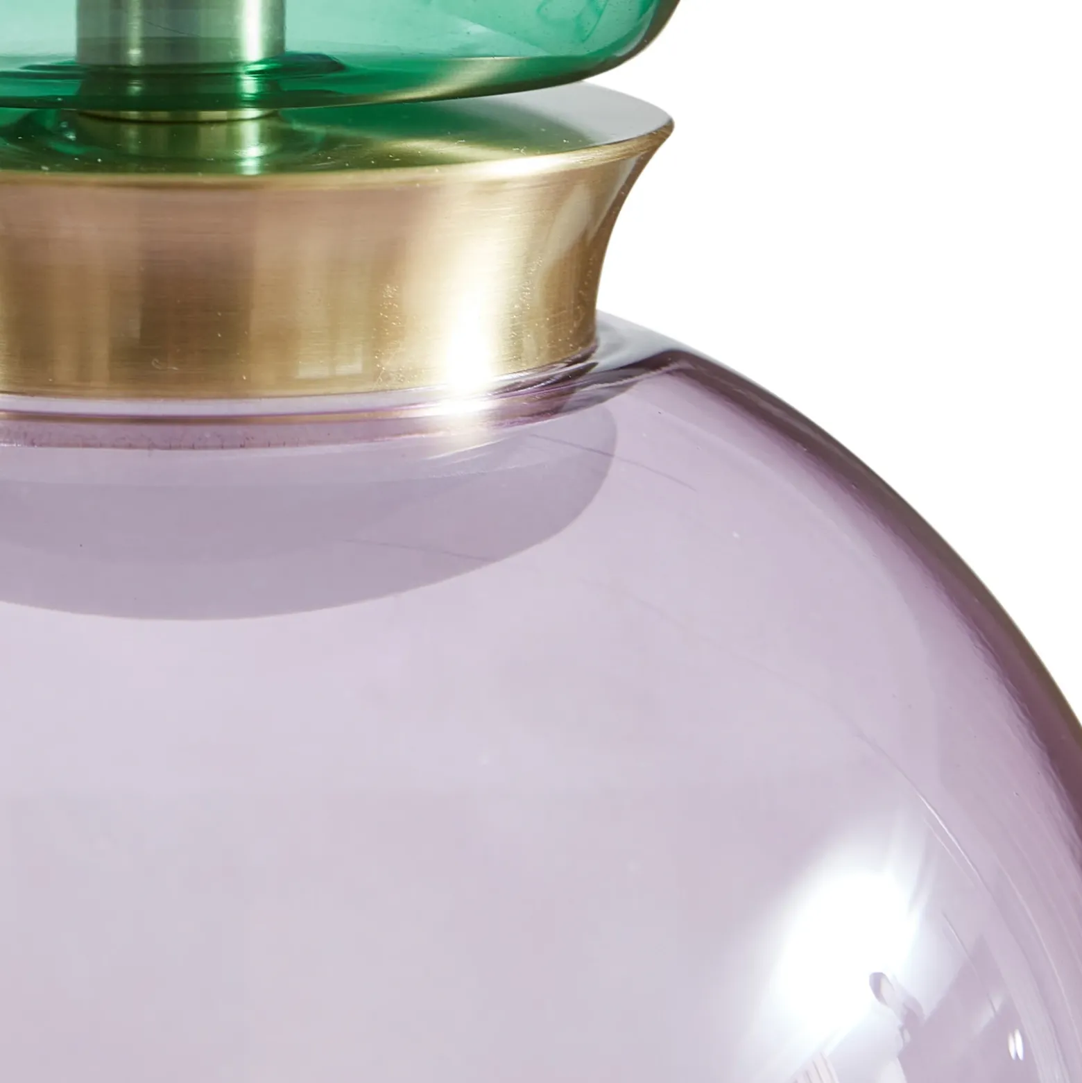 Lámpara colgante LED Fay de Lucande, morada/verde oscuro, cristal, Ø 15 cm