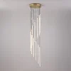 Lámpara colgante LED Flare, color latón, Ø 35 cm, CCT, 12 luces.