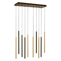 Lámpara colgante LED Flute, atenuable, 10 luces