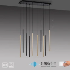 Lámpara colgante LED Flute, atenuable, 10 luces