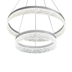 Lámpara colgante LED Gala, plateada, metal, Ø 60 cm, 4000 K
