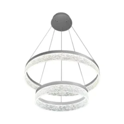Lámpara colgante LED Gala, plateada, metal, Ø 60 cm, 4000 K