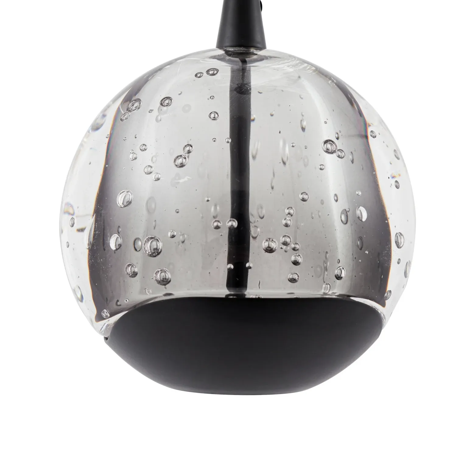 Lámpara colgante LED Hayley de Lucande, negra, 3 luces, cristal