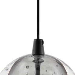 Lámpara colgante LED Hayley de Lucande, negra, 3 luces, cristal