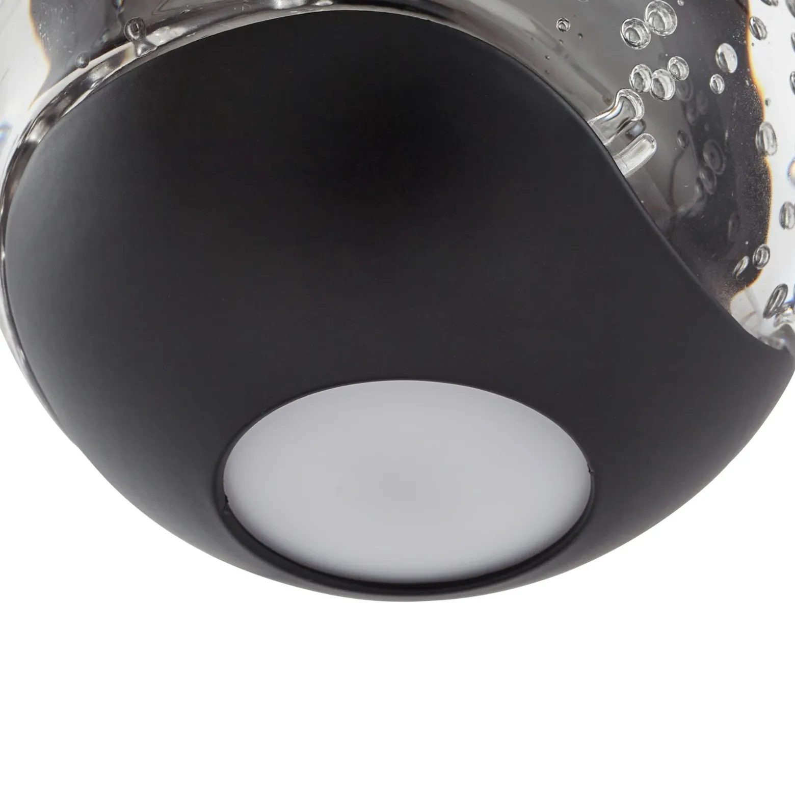 Lámpara colgante LED Hayley de Lucande, negra, 3 luces, cristal