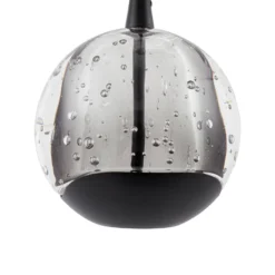 Lámpara colgante LED Hayley de Lucande, negra, 3 luces, cristal