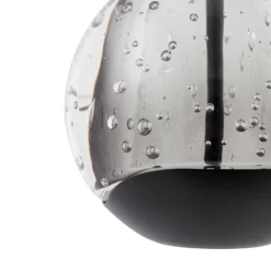 Lámpara colgante LED Hayley de Lucande, negra, 3 luces, cristal
