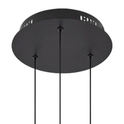 Lámpara colgante LED Hayley de Lucande, negra, 3 luces, cristal