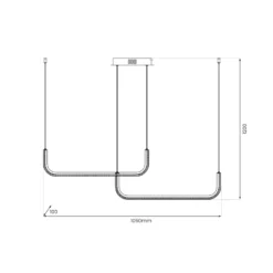 Lámpara colgante LED Horizon, metal, negro, 4000 K