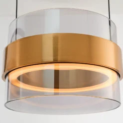 Lámpara colgante LED Inside, color latón/gris humo, Ø 22 cm