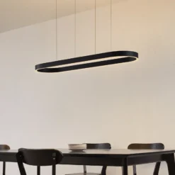 Lámpara colgante LED inteligente Lucande Melinay, negro, CCT, Tuya
