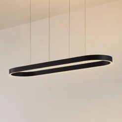Lámpara colgante LED inteligente Lucande Melinay, negro, CCT, Tuya