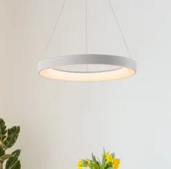 Lámpara colgante LED inteligente Niseko II, Ø 38 cm, blanca, CCT, atenuable