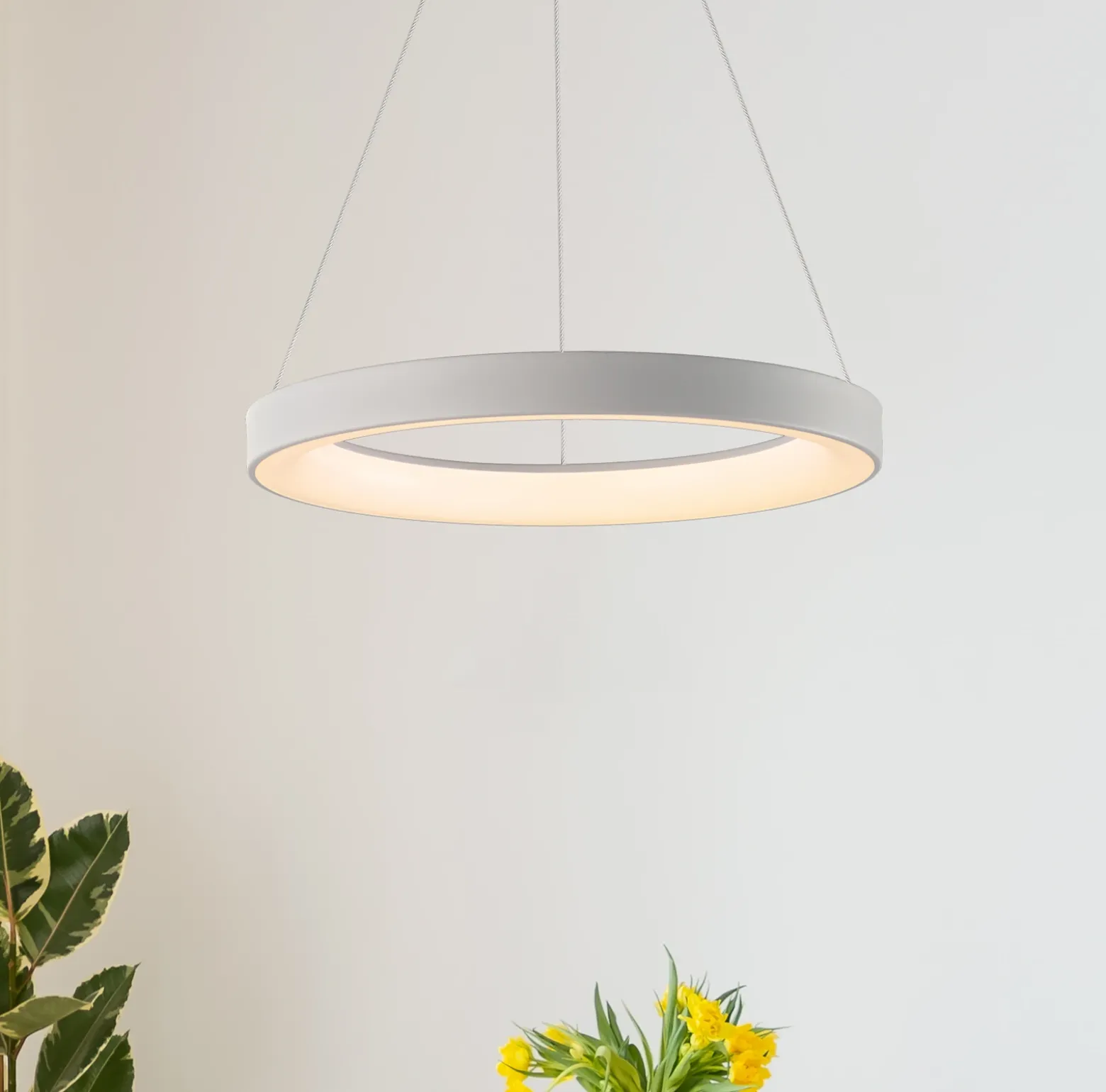 Lámpara colgante LED inteligente Niseko II, Ø 38 cm, blanca, CCT, atenuable